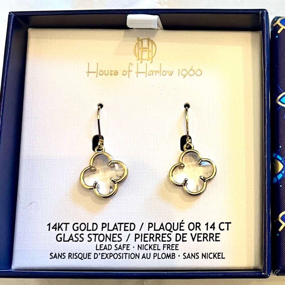 💛House of Harlow 1960 Gold and Glass Stones Earrings